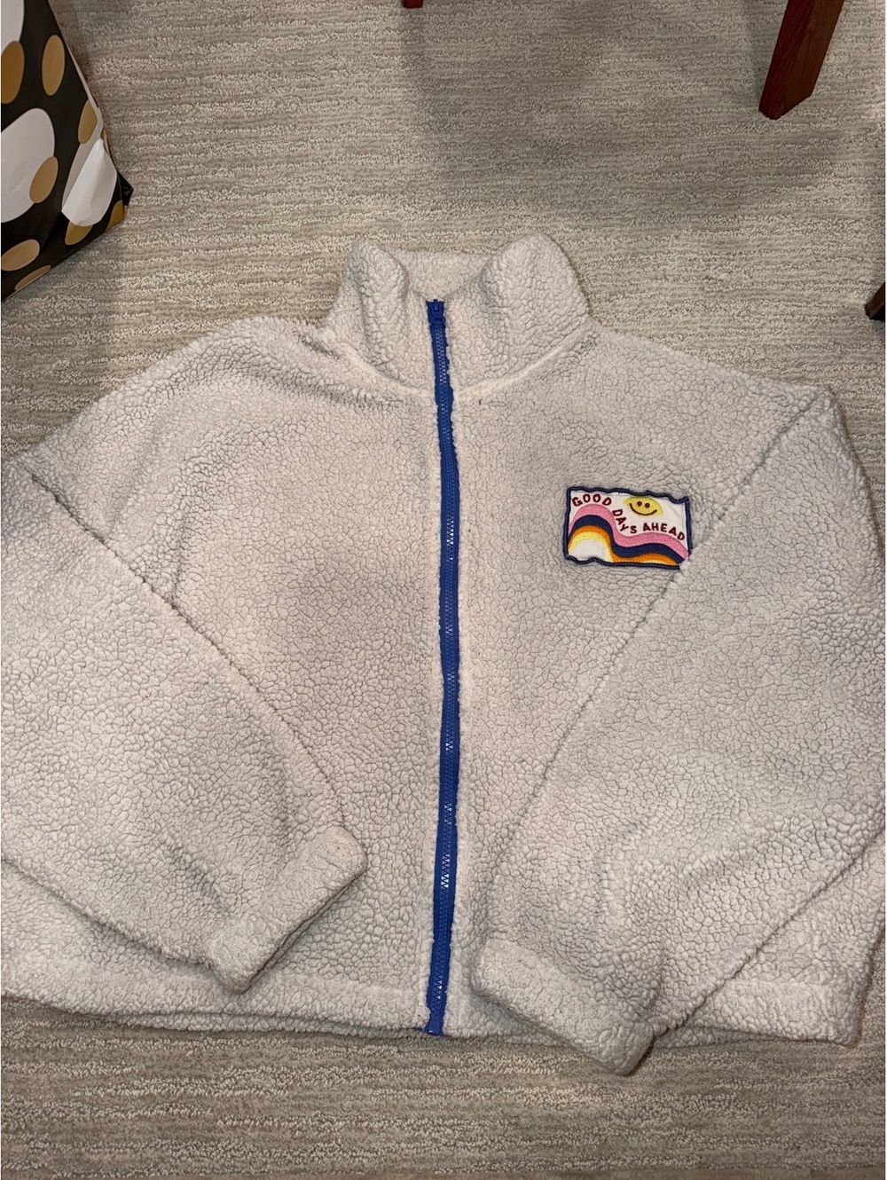 Grayson Threads cream sherpa zip jacket Good Days Ahead